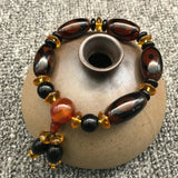 Tibetan Dzi Bead Bangle Bracelet Lucky Amulet 3 Eyes Fengshui Bless
