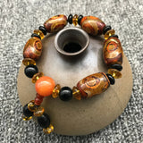 Tibetan Dzi Bead Bangle Bracelet Lucky Amulet 3 Eyes Fengshui Bless