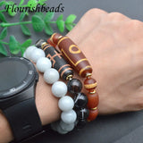 Tibetan Dzi Agate Beads Bracelet 12mm Stretch