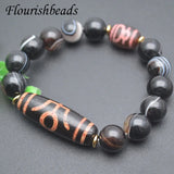 Tibetan Dzi Agate Beads Bracelet 12mm Stretch