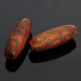 Tibetan Dzi Beads Drum Shape 14x39mm 2PCs/Bag