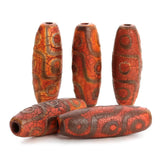Tibetan Dzi Beads Drum Shape 14x39mm 2PCs/Bag
