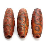 Tibetan Dzi Beads Drum Shape 14x39mm 2PCs/Bag