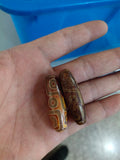 Tibetan Dzi Beads Drum Shape 14x39mm 2PCs/Bag