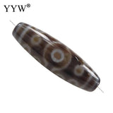 Tibetan Dzi Beads Oval 15-eyed 2-tone 38x12mm Hole 2.5mm By PC