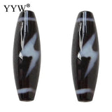Tibetan Dzi Beads Oval 13x38mm Two Tone