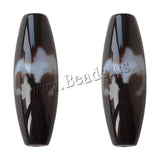 Natural Tibetan Dzi Beads Oval Two Tone AAA 12x38mm