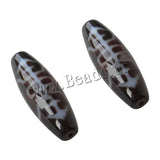 Natural Tibetan Dzi Beads Oval Two Tone AAA 12x38mm