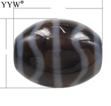 Natural Tibetan Dzi Beads Oval Water Wave Two Tone for DIY Jewelry, 1 PC