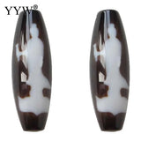 Tibetan Dzi Beads Oval & Kuanyin, AAA Quality, 12x38mm
