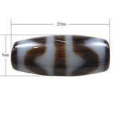 Natural Tibetan Dzi Beads Oval 20x9x3mm Tiger Teeth Two Tone DIY Jewelry