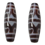 Natural Tibetan Dzi Beads Oval 12x39mm for DIY Jewelry Making