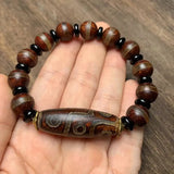 Tibetan Nine Eyes Agate Beads Bracelet Retro Style