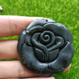 Tibetan Jade High Ice Medicine Royal Stone Rose Pendant