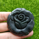 Tibetan Jade High Ice Medicine Royal Stone Rose Pendant