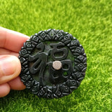 Tibetan Jade Medicine King Graphite Emerald Money Blessing Pendant