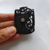 Tibetan Jade Medicine King Green Jade Dragon Pendant