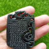 Tibetan Jade Medicine King Green Jade Dragon Pendant