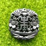 Tibetan Jade Medicine King Shi Shuangfeng Pendant Bat Longevity Car Hang