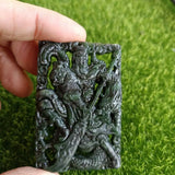 Tibetan Jade Medicine King Guan Gong Pendant for Men and Women