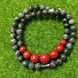 Tibetan Jade Medicine King Stone Bead Chain Necklace
