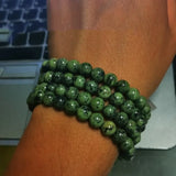 Tibetan Jade Medicine King Stone Bracelet Men Women Serpentine Jade Health Care