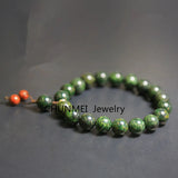 Tibetan Jade Medicine King Stone Hand String Bracelet 8-12mm