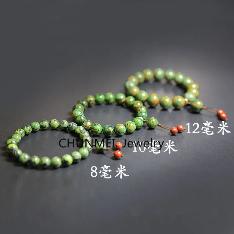 Tibetan Jade Medicine King Stone Hand String Bracelet 8-12mm