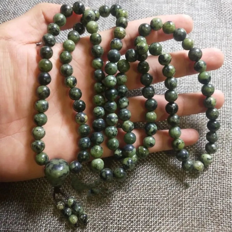 Tibetan Jade Medicine Wang Shi 108 Beads Bracelet