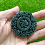 Tibetan Jade Fortune Pendant Bat Plum Blossom Retro Lucky Charm Pendant