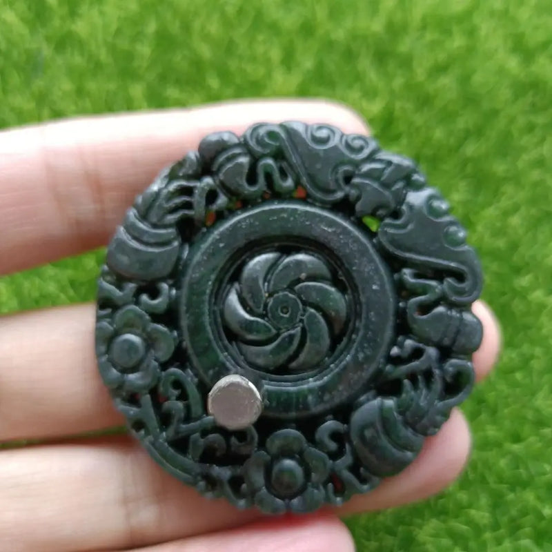 Tibetan Jade Fortune Pendant Bat Plum Blossom Retro Lucky Charm Pendant