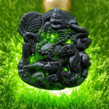Natural Tibetan Jade Medicine Wang Shi Living Buddha Jigong Pendant