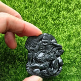 Natural Tibetan Jade Medicine Wang Shi Living Buddha Jigong Pendant