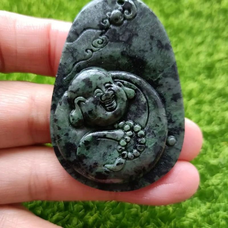 Tibetan Jade Medicine Wang Shi Maitreya Pendant