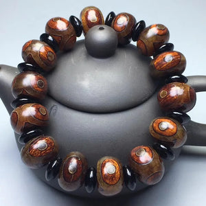 Tibetan Old Agate Abacus Bracelet Dragon Beads Men Women Bracelet