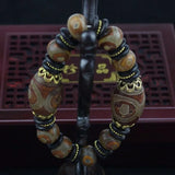 Natural Tibetan Old Agate Dzi Bead Bracelet Men Stone Luck Bracelet