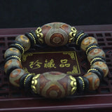 Natural Tibetan Old Agate Dzi Bead Bracelet Men Stone Luck Bracelet