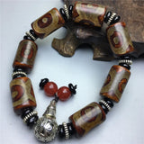 Tibetan Old Agate 3-eyed Bead Bracelet Retro Joker Bracelet