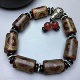 Tibetan Old Agate 3-eyed Bead Bracelet Retro Joker Bracelet