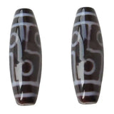 Tibetan Stone Dzi Beads 6 Eyes & 2 Tone Bracelet DIY Jewelry
