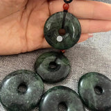 Natural Tibetan Jade King Stone PingAn Buckle Pendant