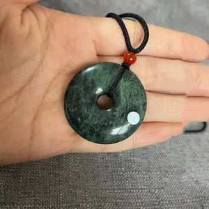 Natural Tibetan Jade King Stone PingAn Buckle Pendant