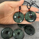 Natural Tibetan Jade King Stone PingAn Buckle Pendant