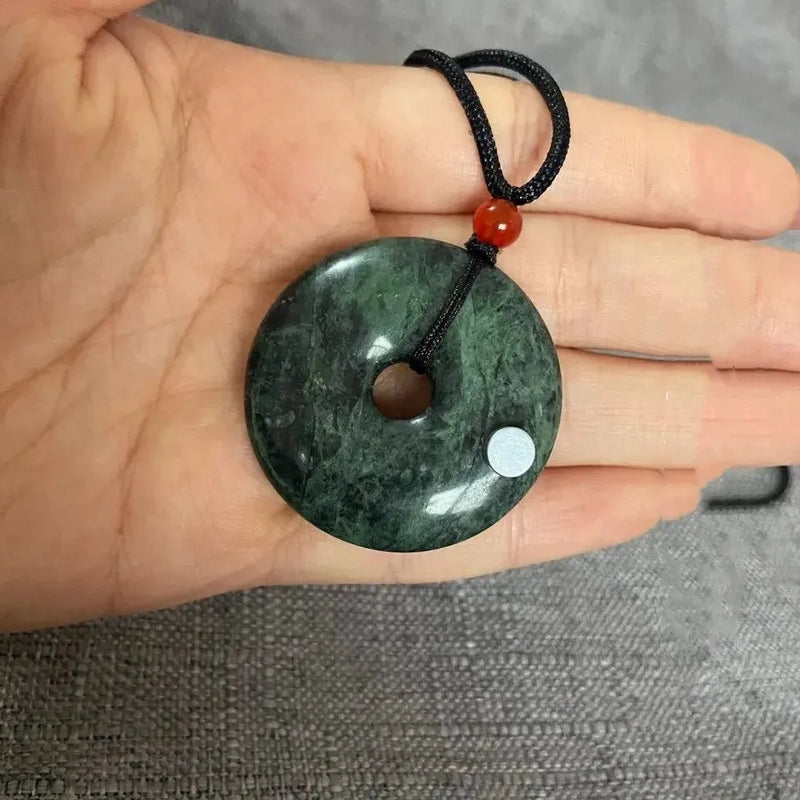 Natural Tibetan Jade King Stone PingAn Buckle Pendant