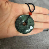 Natural Tibetan Jade King Stone PingAn Buckle Pendant