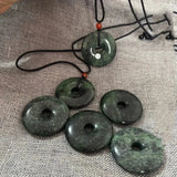 Natural Tibetan Jade King Stone PingAn Buckle Pendant