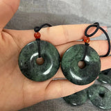 Natural Tibetan Jade King Stone PingAn Buckle Pendant