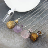 Tiger Eye/Amethysts Faceted Quartz Perfume Bottle Pendant