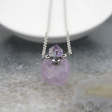 Tiger Eye/Amethysts Faceted Quartz Perfume Bottle Pendant