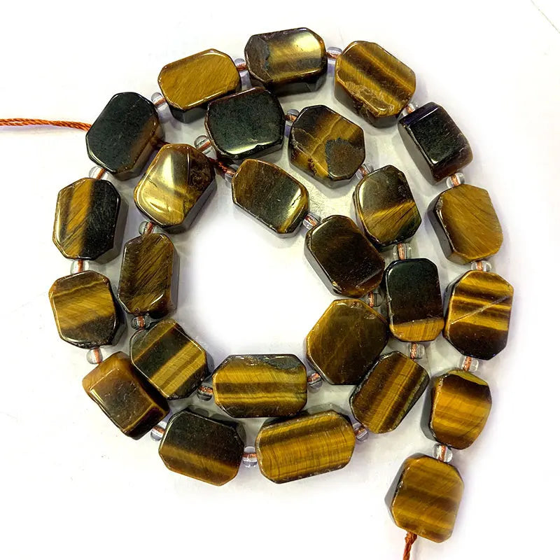 Tiger Eye Beads 8x12mm 12x16mm Geometric Loose Stone Beads DIY Jewelry Making